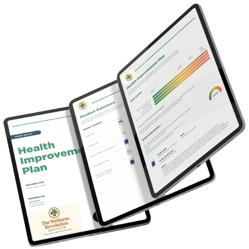 Tablets displaying health improvement plan documents.