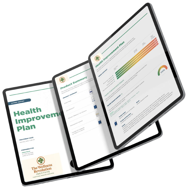Digital health improvement plan documents displayed.